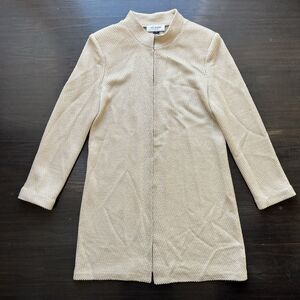 St. John Evening Wool Blend Cardigan Shimmery Sweater Rhinestones Trim Hook 10